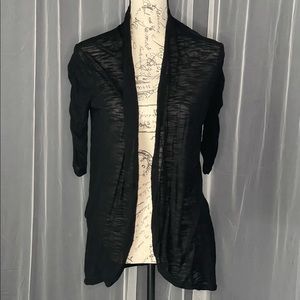 Express Woman’s black see-through cardigan with gathered 3/4 sleeves